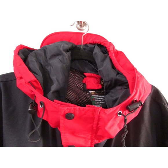 REI Gore Tex Anorak Wind Breaker Mens XL Hood Armpit Vents Red Black GUC - Picture 4 of 16